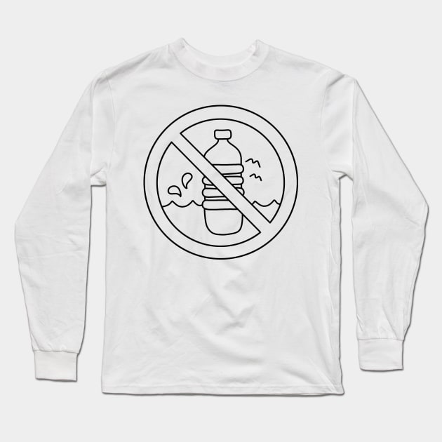 Say NO to Plastic Long Sleeve T-Shirt by valentinahramov